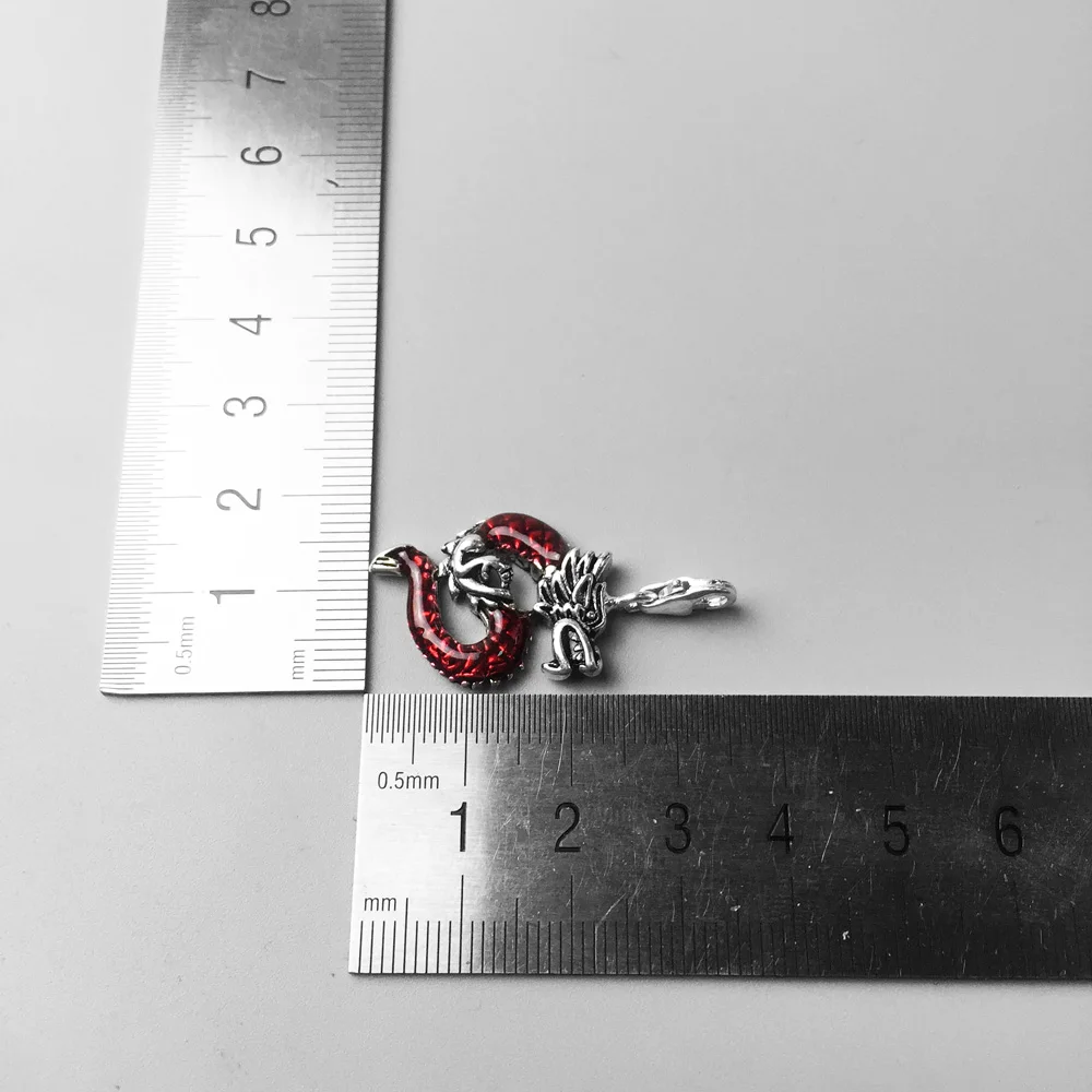 Charm Pendant Red Dragon,2018 Fashion Jewelry Classic Real Authentic 925 Sterling Silver Gift For Women Men Fit Bracelet