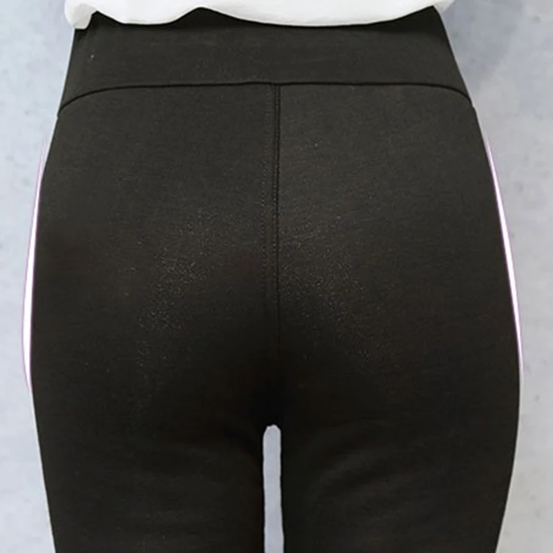 Winter Hosen Große Größe Warme Unten Baumwolle Hosen frauen Hosen Dünne Elastische Hohe Taille Hosen Damen Schwarz Bleistift Hosen RE2491