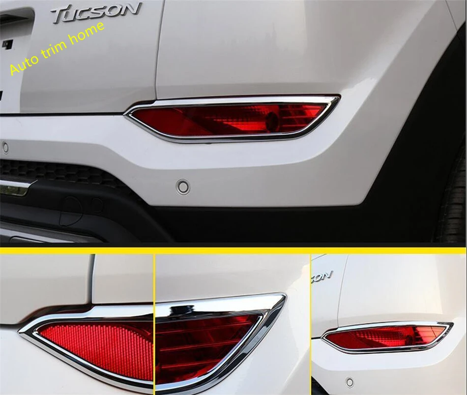 

ABS Chrome Rear Bumper Tail Fog Lights Lamps Decoration Frame Cover Trim Fit For Hyundai Tucson 2016 - 2018 Car Accessories