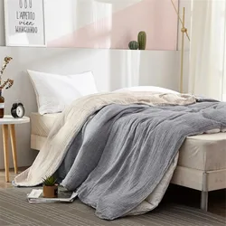 100% Cotton Muslin Blanket Bed Sofa Travel Breathable Summer Soft Throw Blanket 4 Layers Gauze AB Side Bedspread 200*230cm