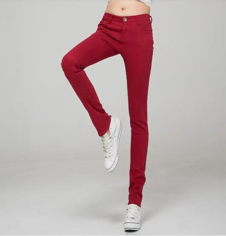 Best-selling! Female fashion stretch jeans, women cotton casual zipper jeans, 21 colors, sizes 25-31