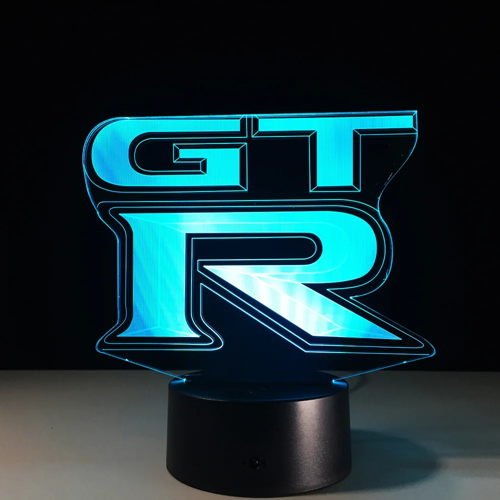 GTR 3D LED Light Bedroom 7 Colors Night Lamp Usb Led Night Light Motion Sensor Light Lighting For Car Fan Friends