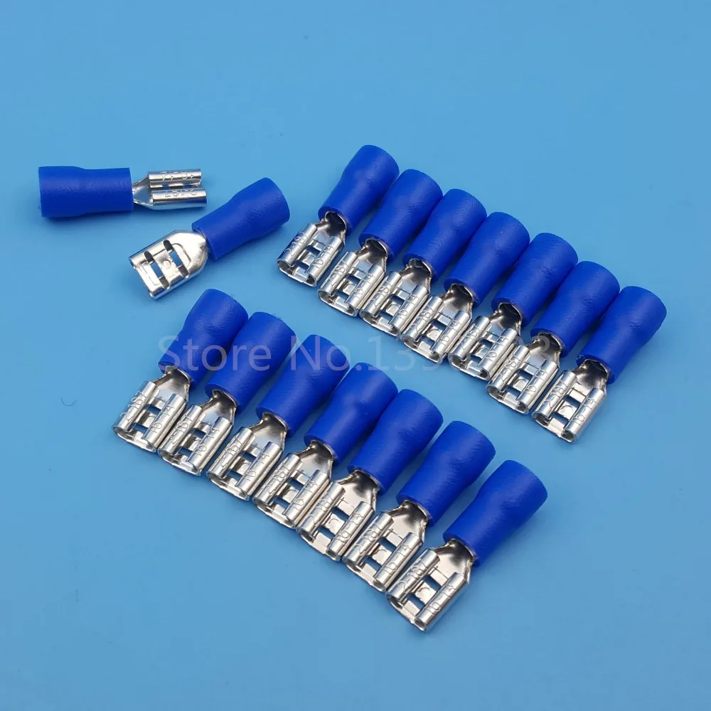 conector de terminais de crimpagem de fio desconexo rapido isolado de pa femea para 1416 awg azul 1000 pecas 01