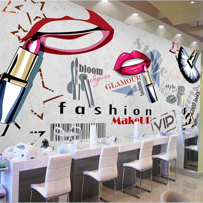 

wellyu Europe and the United States fashion cement wall cosmetics nail wall custom large mural wallpaper papel de parede