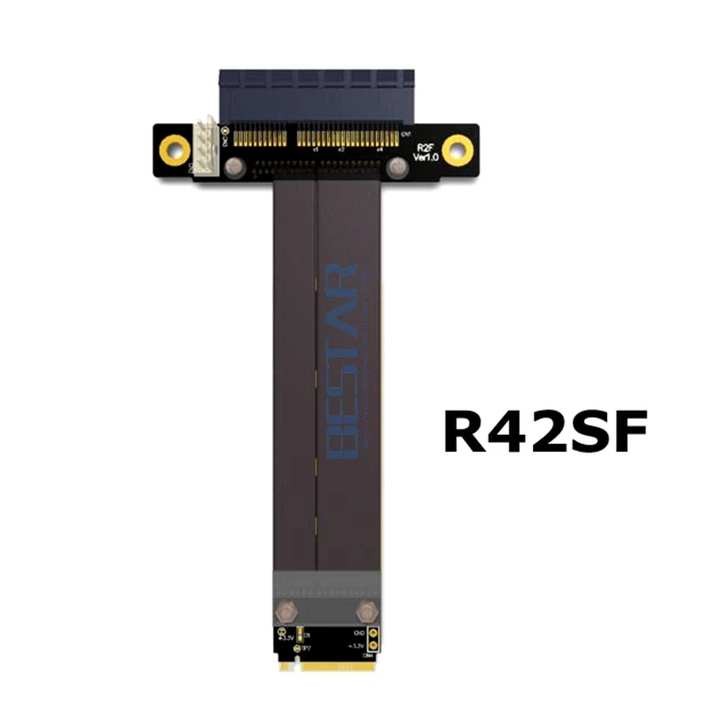 

Riser PCIe PCI-E x4 To M.2 NGFF NVMe Key M key-M Riser Card PCI-Express 4x Gen3.0 32G/bps Extender Ribbon Cable 1ft 2ft 3ft