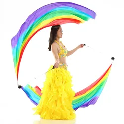 Velo de seda Real POI Streamer, bolas lanzadas, bailarina del vientre, accesorios de actuación de escenario, accesorio de disfraz de danza del vientre