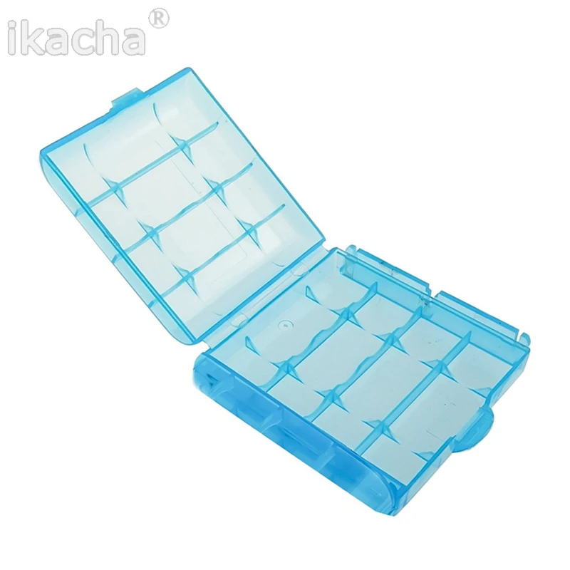 2pcs Free Shipping Blue Hard Plastic Case Storage Box For AA AAA Rechargeable Battery Flash