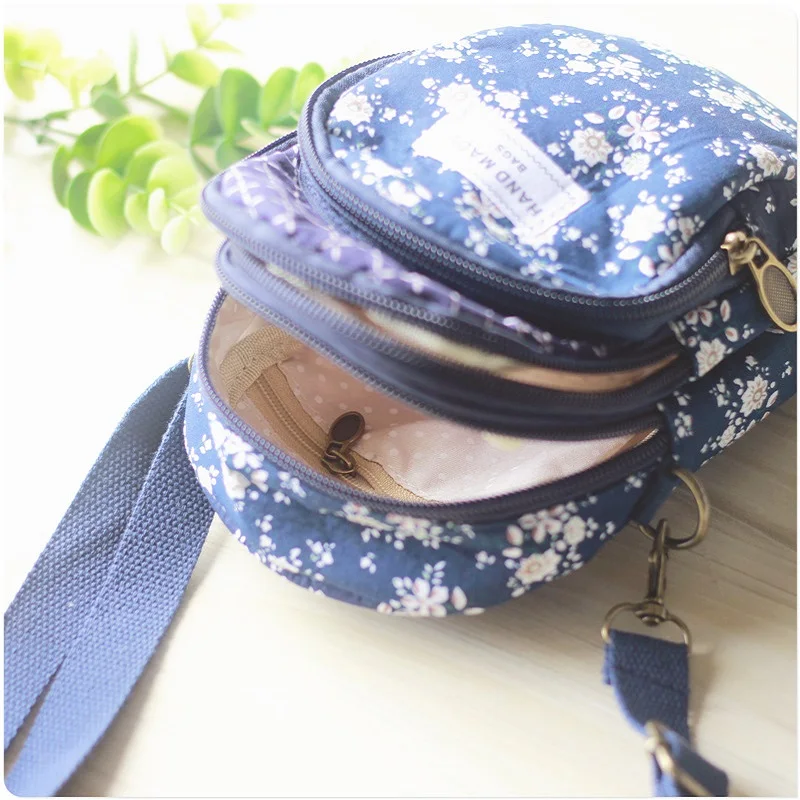 Cotton Women\'s Floral Shoulder Crossbody Bags Ladies Handbag Female Small Coin Wallet Phone Pouch Bolso Feminina 2023 for Girls