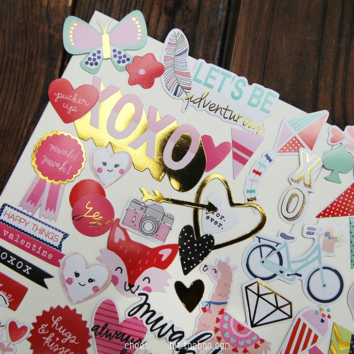 KSCRAFT 60 pc Felice Giorno di san valentino Cartoncino Tagli Morire per Scrapbooking Felice Planner/Card Making/Journaling Progetto