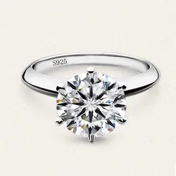 Lose Money Sale solitaire Silver Color Ring 7mm SONA CZ Diamant Engagement Wedding Rings For Women Ring Size 4 5 6 7 8 9