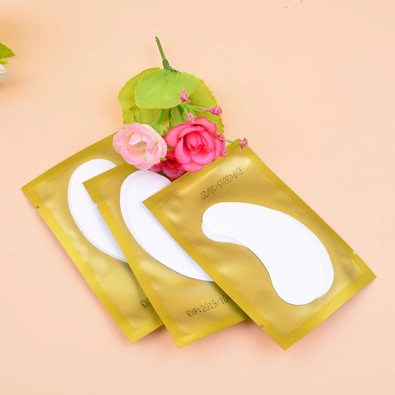 Navina 50 pairs/lot Bulu Mata Putih Mutiara Film Eyepatches Ekstensi Mata Masker Mata Patch Mata Di Bawah Penutup Mata untuk Bulu Mata