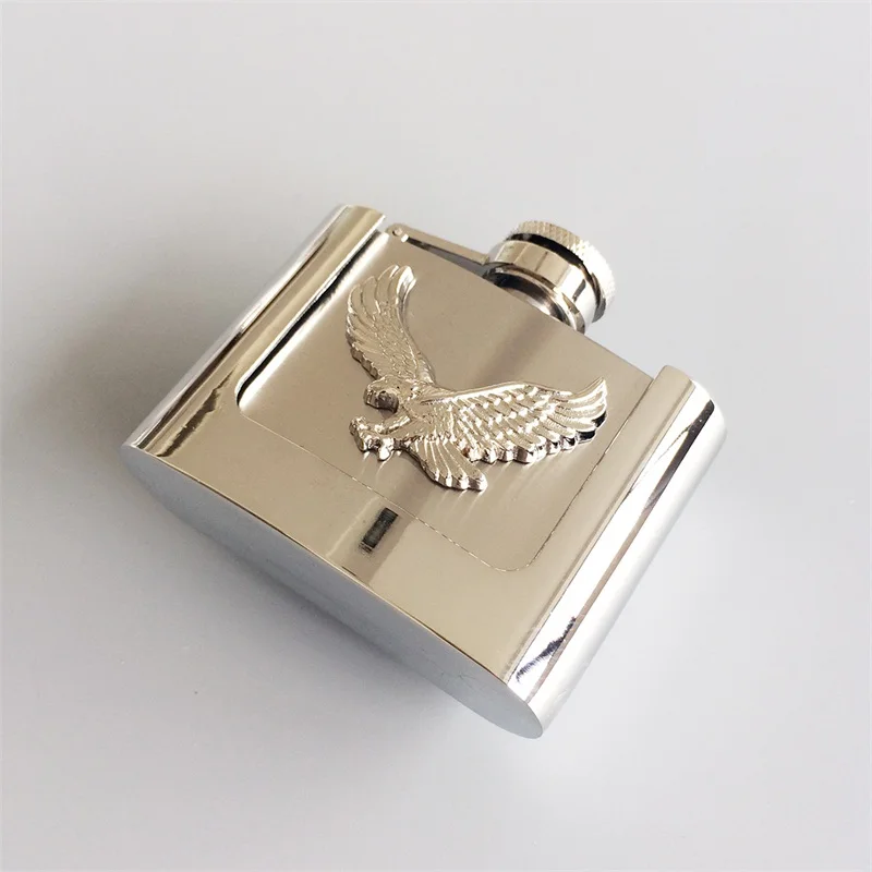 New JEAN\'S FRIEND Classic Fly Eagle 2 oz Stainless Steel Flask Belt Buckle also Stock in US