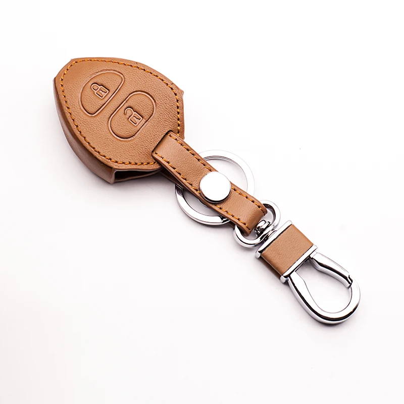 Top Layer Leather Genuine Leather Remote Control Key Case For Toyota Corolla Rav4 Yaris Avensi Prado Echo Car Accessories Shell