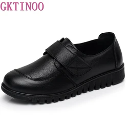 GKTINOO Women Flat Shoes Soft Genuine Leather Mother Shoes Comfort Casual Shoes Female Autumn Women flats