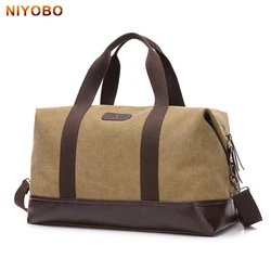 Sacos de viagem em lona de grande capacidade para homens, bagagem de mão casual, mochila grande, bolsa transversal masculina, 5 cores, 2024