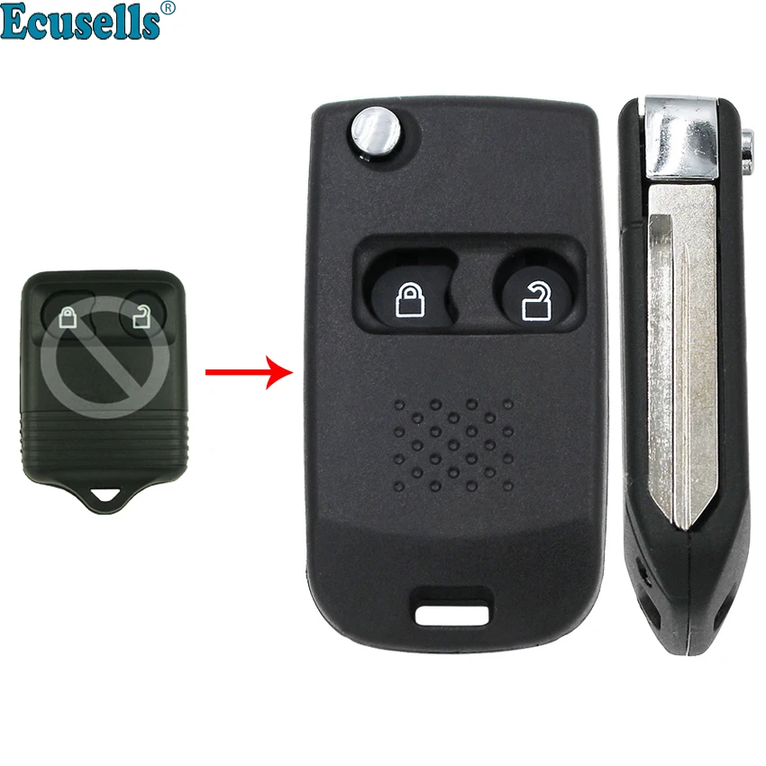 ModifIed Folding flip Remote Key Shell case cover fob 2 Button For Ford Transit Connect Maverick uncut FO38 blade