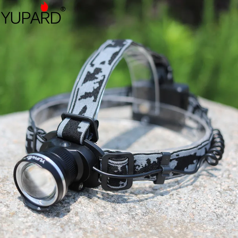 YUPARD XML T6 led 3 Mode Waterproof Zoom Focus Front Light LED HeadLamp headlight  Adjust Focus 3*AA battery outdoor sport camp