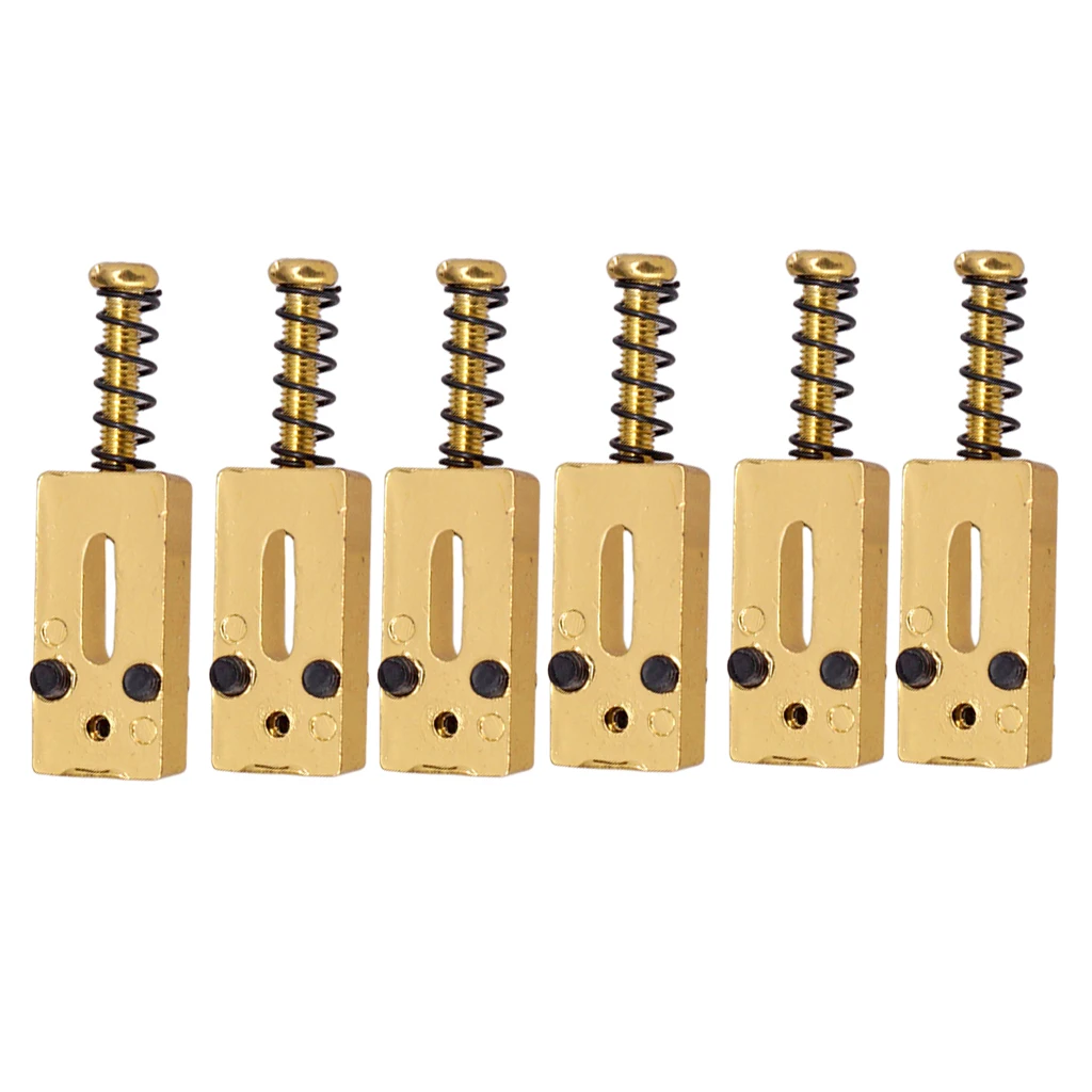 6 Pcs Roller Saddle Bridge String Saddles Bridge Locked String Saddle Stringed Instruments For Electric Guitar Bridge