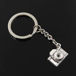 New Fashion Men 30mm Keychain DIY Metal Holder Chain Vintage Retro Camera 16x21x6mm Silver Color Pendant Gift