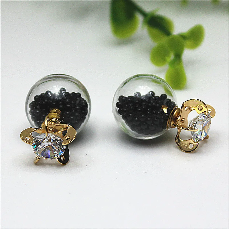 2019 new design fashion brand jewelry Thick glass beads stud earrings earring for women gift