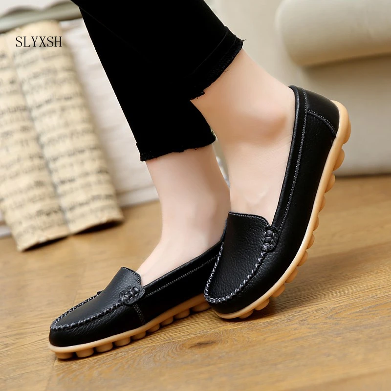 2024 New Leather Women Flats Moccasins Loafers Wild Driving women Casual Shoes Leisure Concise Flat In 8 Colors footwear