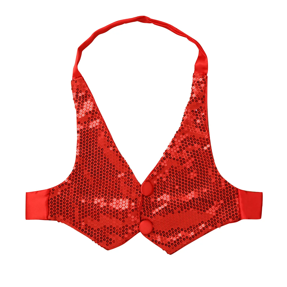 TiaoBug Phụ Nữ Halter Khiêu Vũ Vest Áo Ghi Lê Dành Cho Người Lớn Shiny Sequins Đường Phố Nhảy Hip-Hop Jazz Ca Đoàn Múa Sân Khấu Biểu Diễn Trang Phục