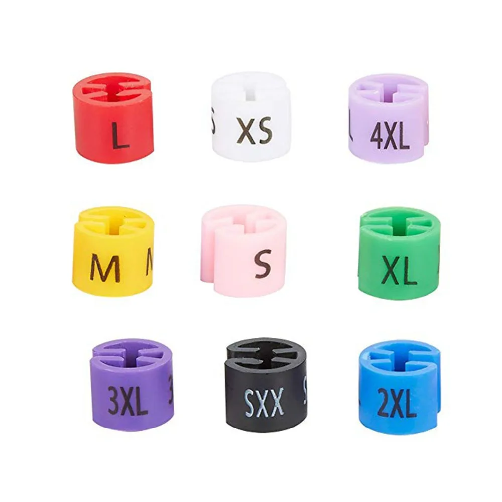 Super Value 450 Pcs Plastic Size Marker for Hanger in Separate Compartments Storage Box Hanger Size Markers With Storage Box