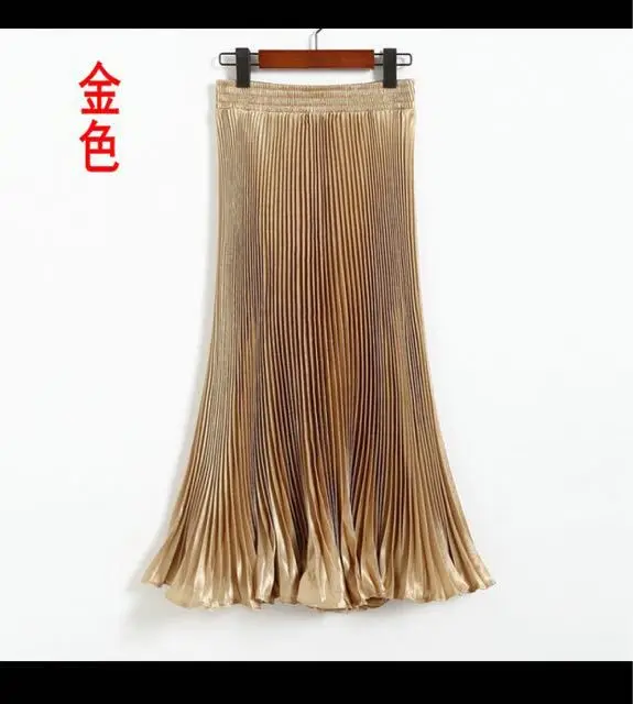 Free shipping High Waist Women Folded Casual Pastel bust Skirt 2020 Spring Summer Pleated Skirt Woman organist long Skirts w423