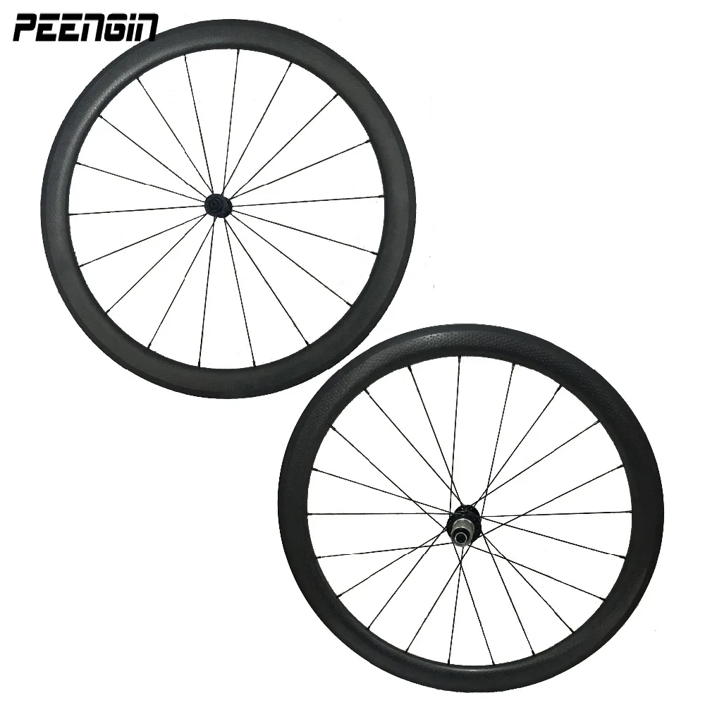 2:1 Lacing Carbon Dimpled Clincher Wheels 45mm Road Bike Wheelset Powerway R13 R36 R39 Hubs Black/Red/White Colors Pillar Spokes