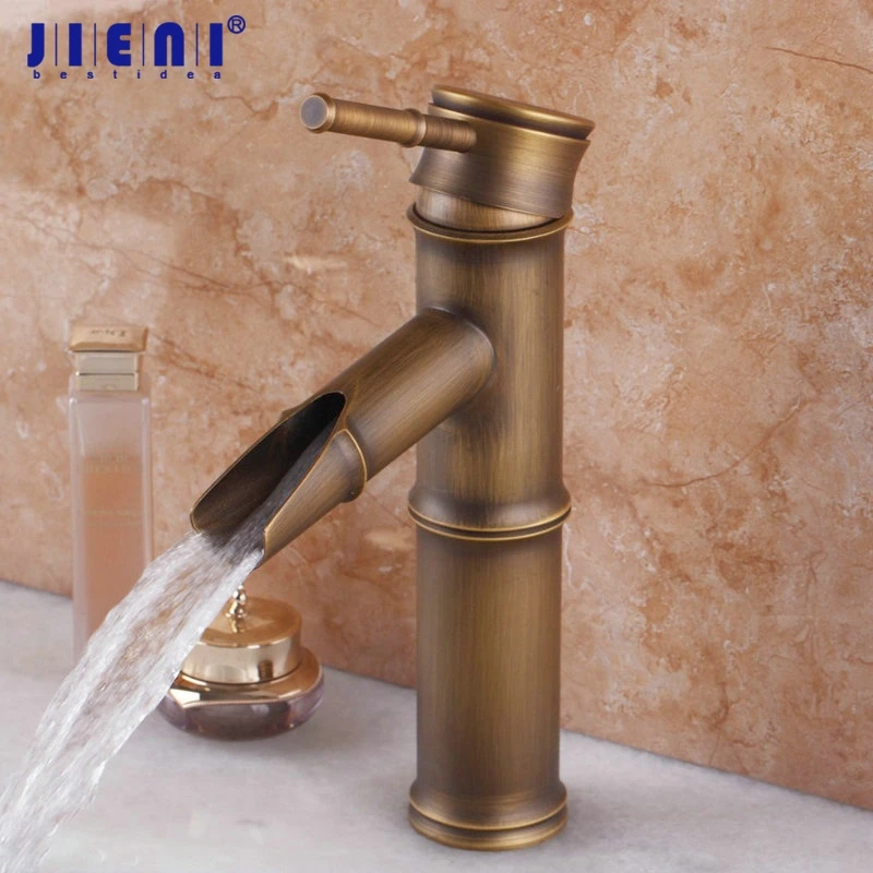 

Soild Bras Short Hot Cold Water Antique Brass Bathroom Single Handle Wash Basin Sink Deck Mount Vanity Vessel Mixer Tap Faucet