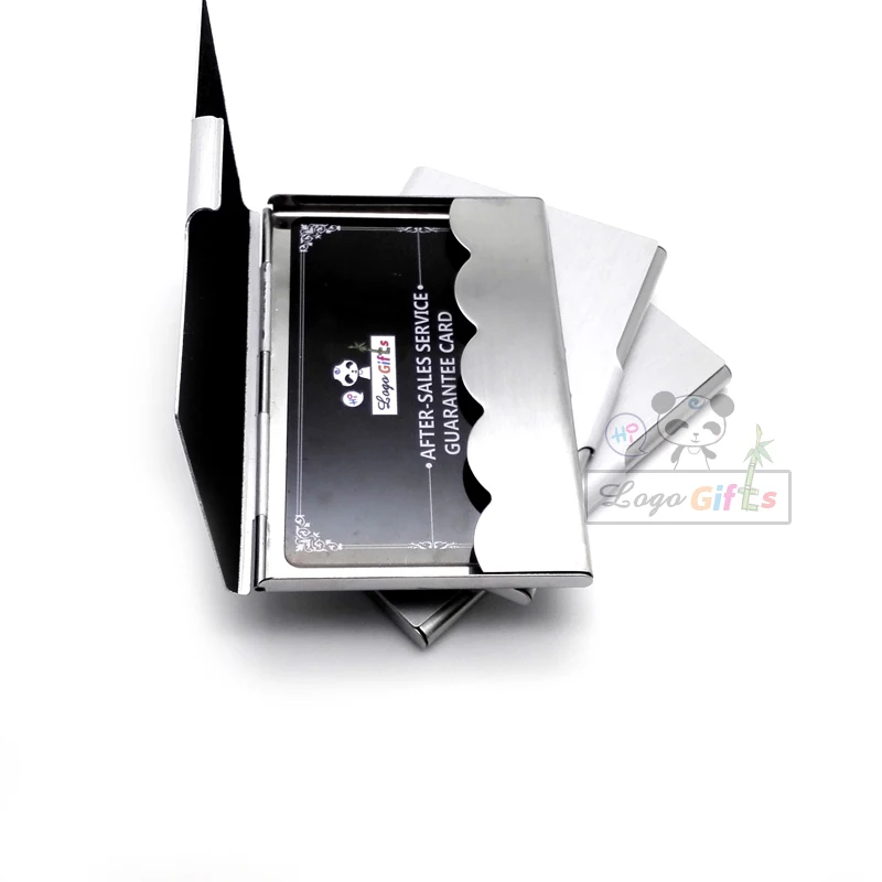 Stainless steel business cards holder personalized business gifts with your logo and text design imprinted