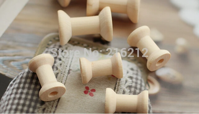 4.8*3.1 cm Zakka Wooden Bobine Classic style DIY Wooden Spool Archaize color