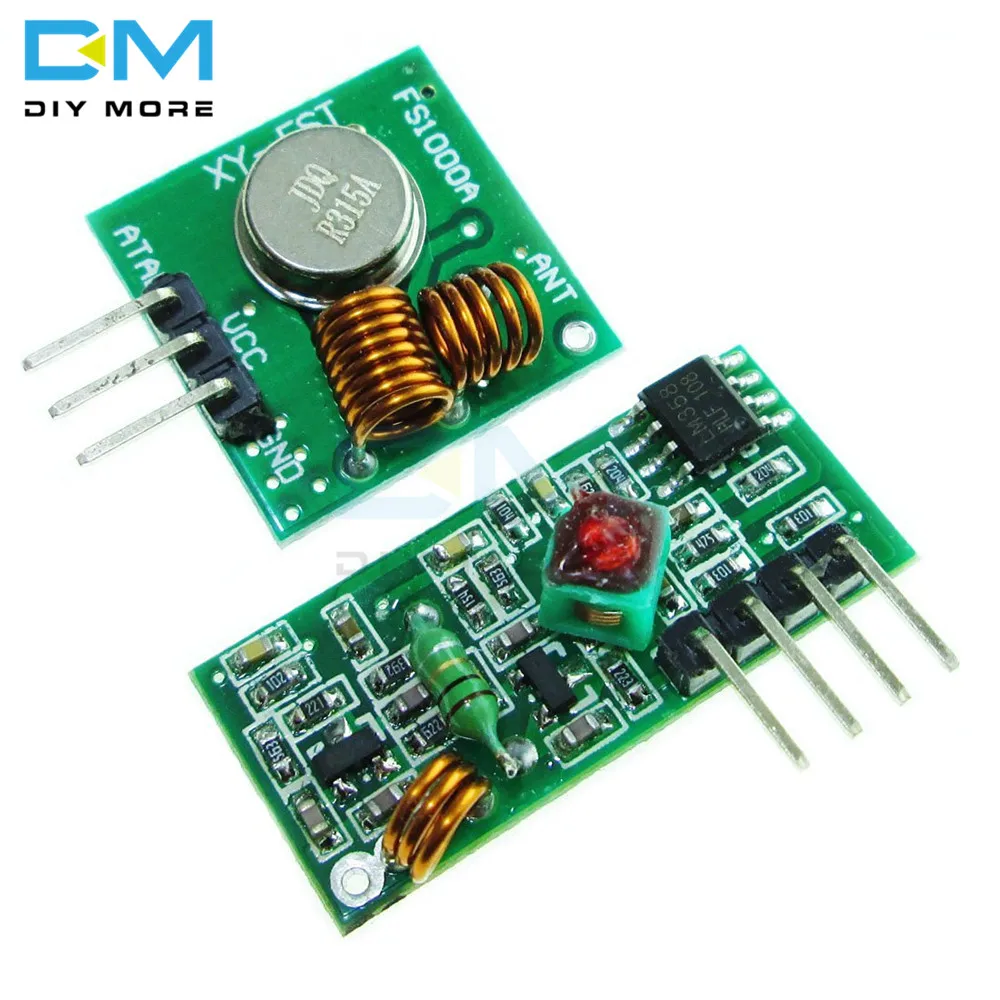 RF Transmissor E Receptor Link Kit para Arduino, Controle Remoto Sem Fio Módulo Voltage Board, 315 433 MHz, 315MHz, 433 MHz