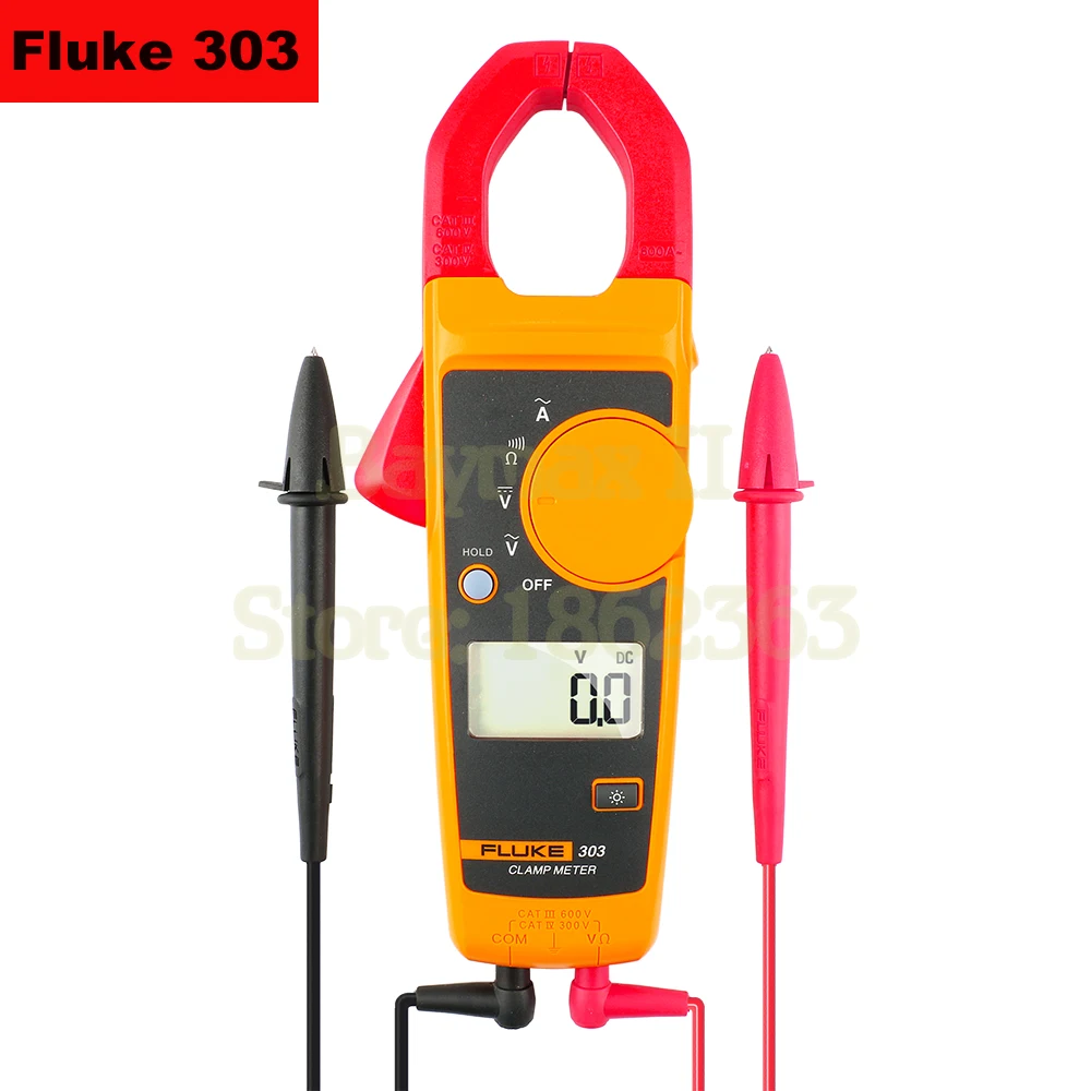 Fluke303/305 600A/999A AC Digital Clamp Meter with 600V AC/DC Voltage Test and Ohm Measurement