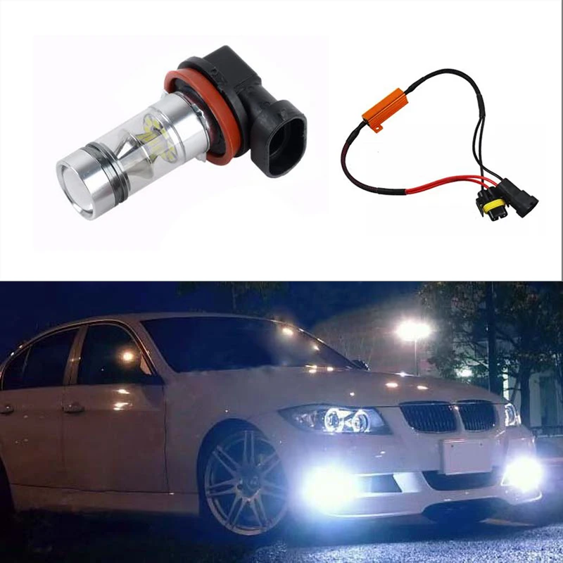 BOAOSI 1x H8 H11 LED Bulbs For Fog Lights No Error For BMW 3/5-Series 328i 335i E39 525 530 535 E46 E61 E90 E92 E93 F10 X3 F25