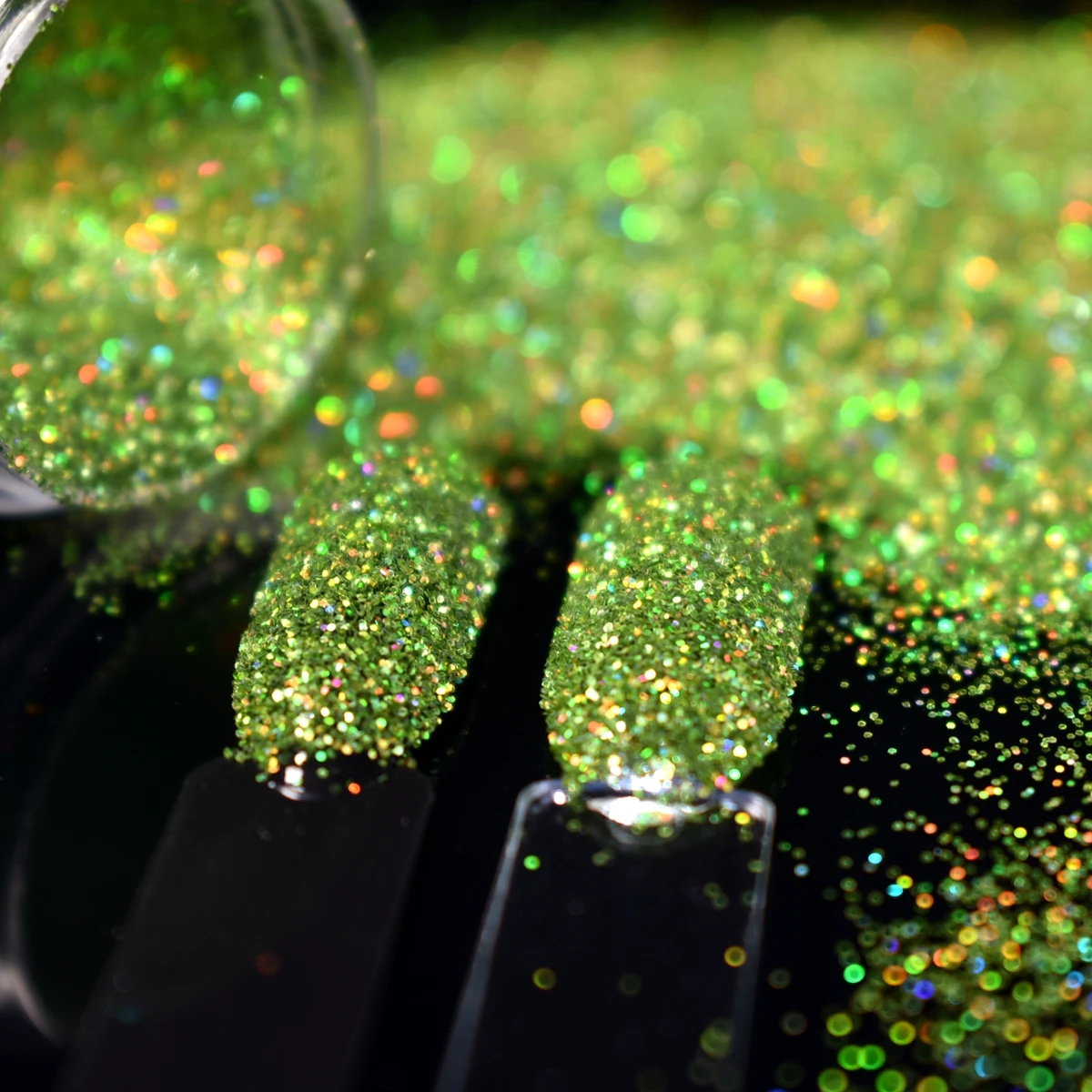 Diy Gel Polish Nail Art Glitter Holografische Sparkly Green Nagels Glitter Poeder In Duidelijke Pot 5.5G/Fles