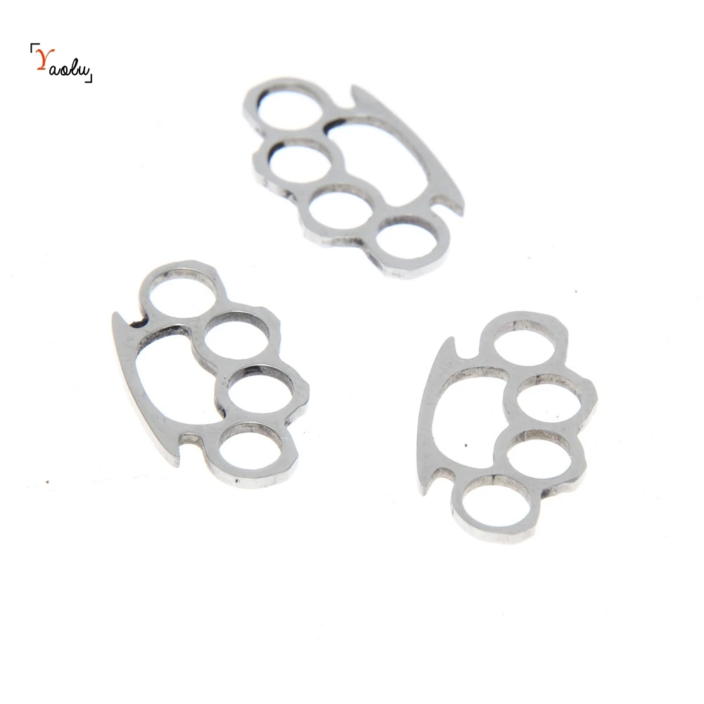 5piece/lot Brass Knuckle charm Stainless steel Brass Knuckle Emblem Amulet Charm pendant 20x11.5mm