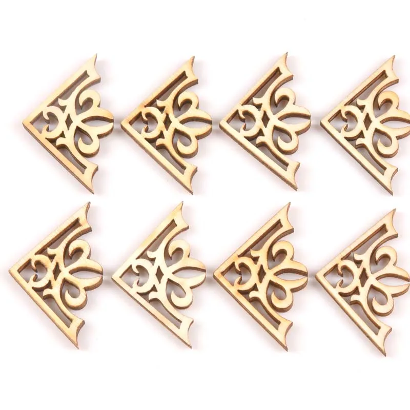 2018 new 50pcs wooden book Corner Protector Box Book Scrapbook Album Corner Decorative Diy craft 27x27mm MT1798
