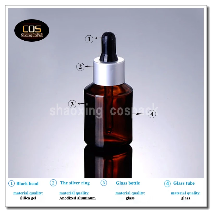 100pcs empty 1 ounce brown glass packaging dropper for essential oil, 30ml empty amber glass bottle with dropper top online