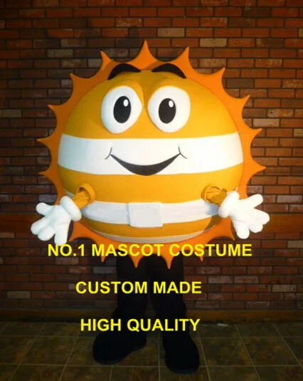 

cute goden happy sun mascot costume adult size customizable cartoon warm sunshine theme advertising fancy dress costumes 2454