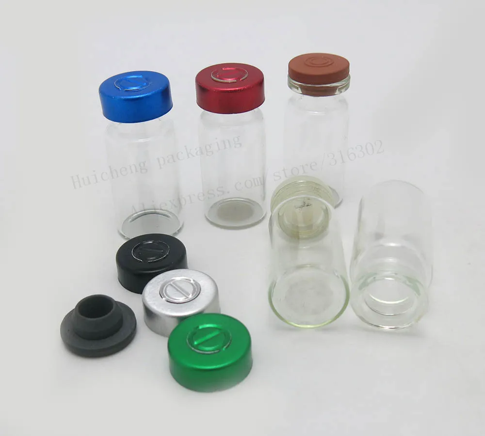 

8ML Clear Glass Vials Jars With Aluminum Filip Cap 8CC Mini Transparent Essence GlassContainer