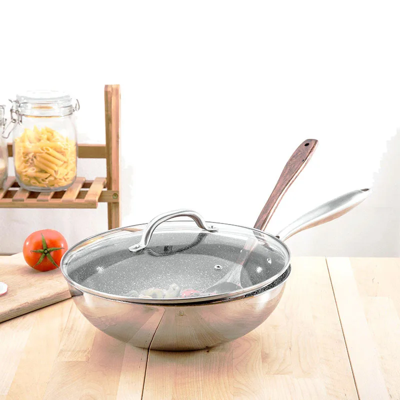 Frying pan Non-stick pot Smokeless Pot SS#18/10 Household Frying Pot non Stick Pan Kitchen Pot