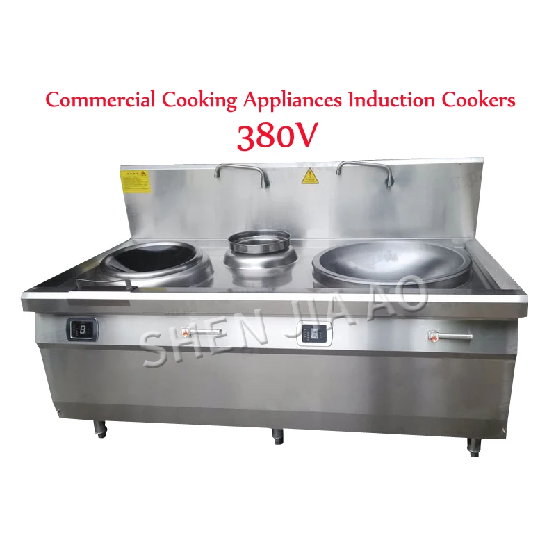 Electrodomésticos de cocina de inducción electromagnéticos, combinación de horno, doble freidora, 380V, 15KW/20KW