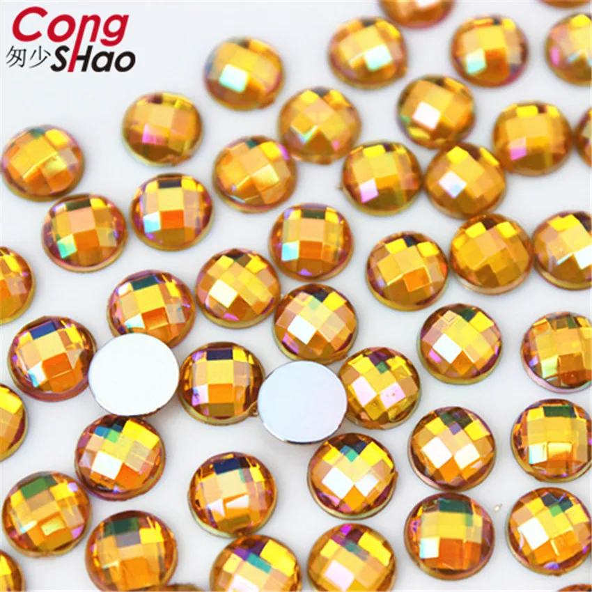 100pcs 6mm 3D Nail Art Round Stones flatback crystals Acrylic AB Rhinestone trim phone DIY not hotfix Face Decoration WC466