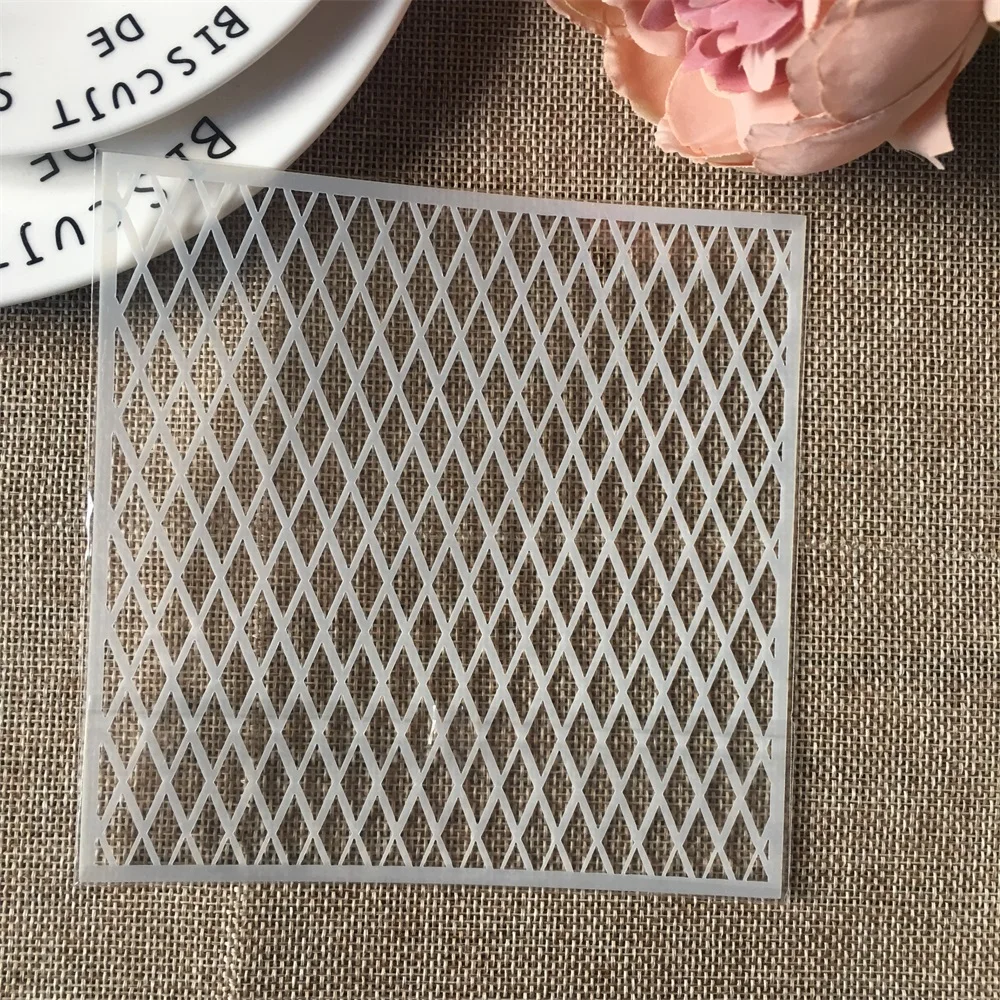 Hot 13cm Geometry Diamond DIY Craft Layering Stencils Wall Painting Scrapbooking Stamping Embossing Album Card Template