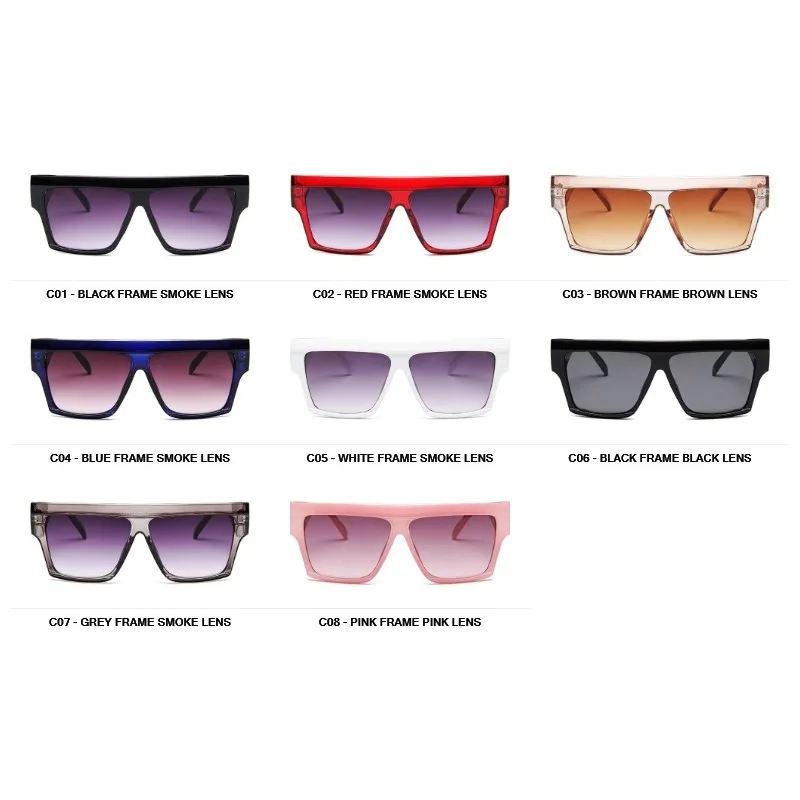 New 2019 Classic Oversize Square Sunglasses Men Women Luxury Fashion Unisex Designer Eyewear