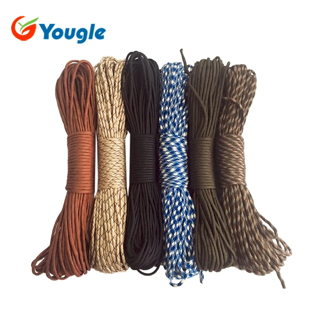 Yougle 100% náilon 9 núcleo strand 100ft (31m) mil especificação tipo iii sobrevivência 550 paracord paraquedas cabo kits de sobrevivência