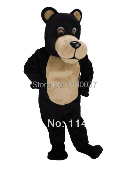 

mascot Fine Style Black & Tan Bear Mascot Costume Adult Size Black Bear Mascot Mascota Outfit Suit Fancy Dress with Helmet