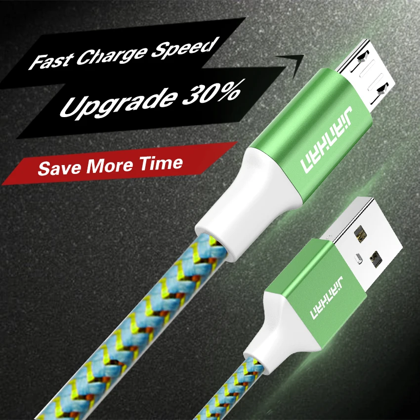 JianHan Micro USB Cable 1m 5V2A Fast Charger USB Data Cable for Huawei Samsung Galaxy S7 Xiaomi Redmi4 HTC OPPO LG Andorid Phone