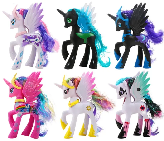 14cm lovely Pony Toys Princess Celestia Luna Pinkie Pie Rainbow Dash Unicorn PVC Action Figure Collection Model Doll For Girl